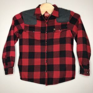 Coleman Men's Small Red Plaid Sherpa Lined Button Up Fleece Shacket Jacket‎